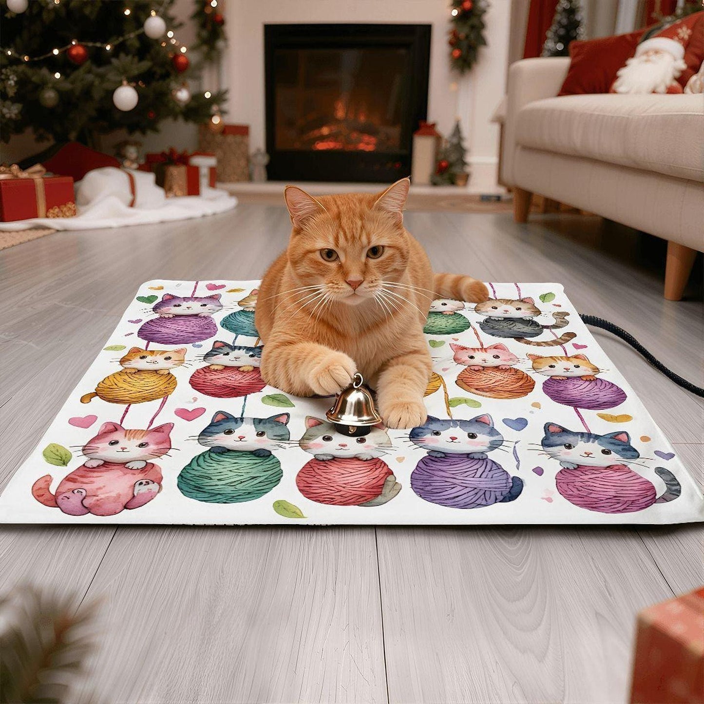 Cat Heating Pad, Cozy Electric Warmer with Soft Fleece Cover