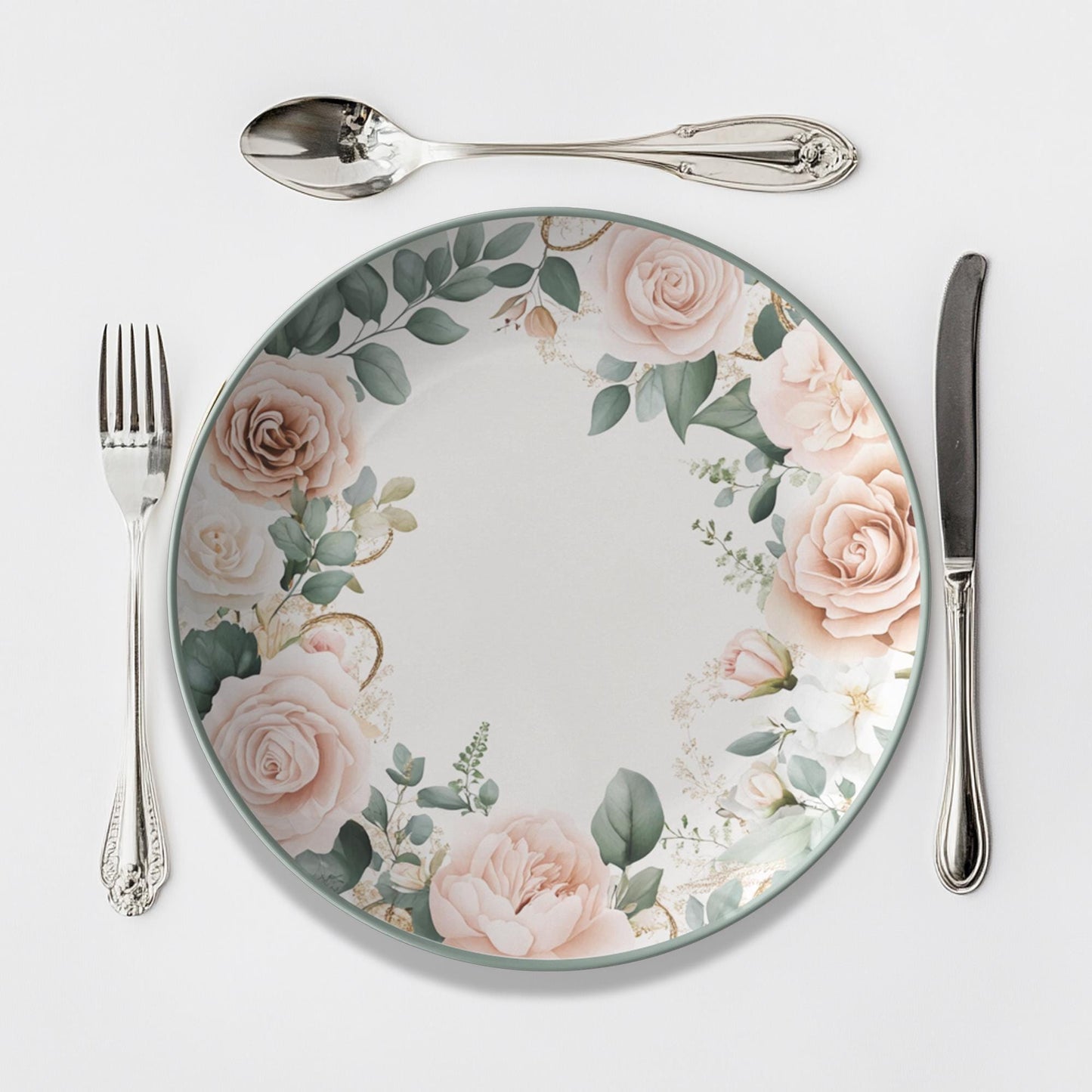Dishwasher Safe Dish, 10 x 10 Inch ThermoSaf Floral Dinnerware Set, Three Styles