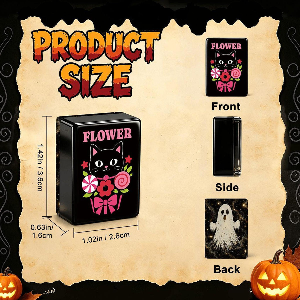 Ghost Mahjong Tile Set, 160-Piece Black Acrylic with Pastel Halloween Artwork