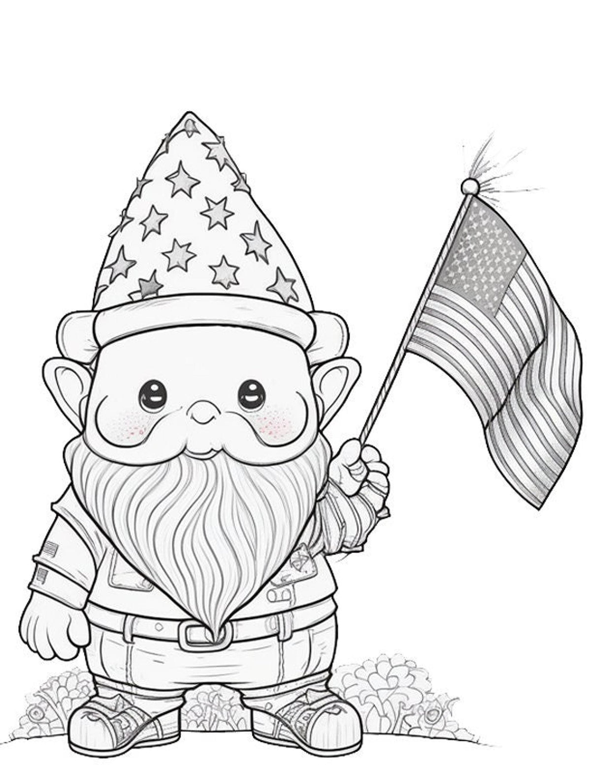 Coloring Download 20 Gnome Pages, Printable 8.5 x 11 Inch Digital File