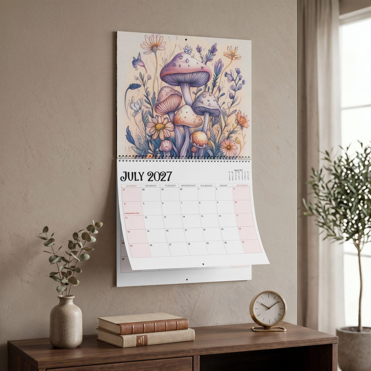Whimsical Mushroom 2027 Wall Calendar | Botanical Fairy Fungi Art