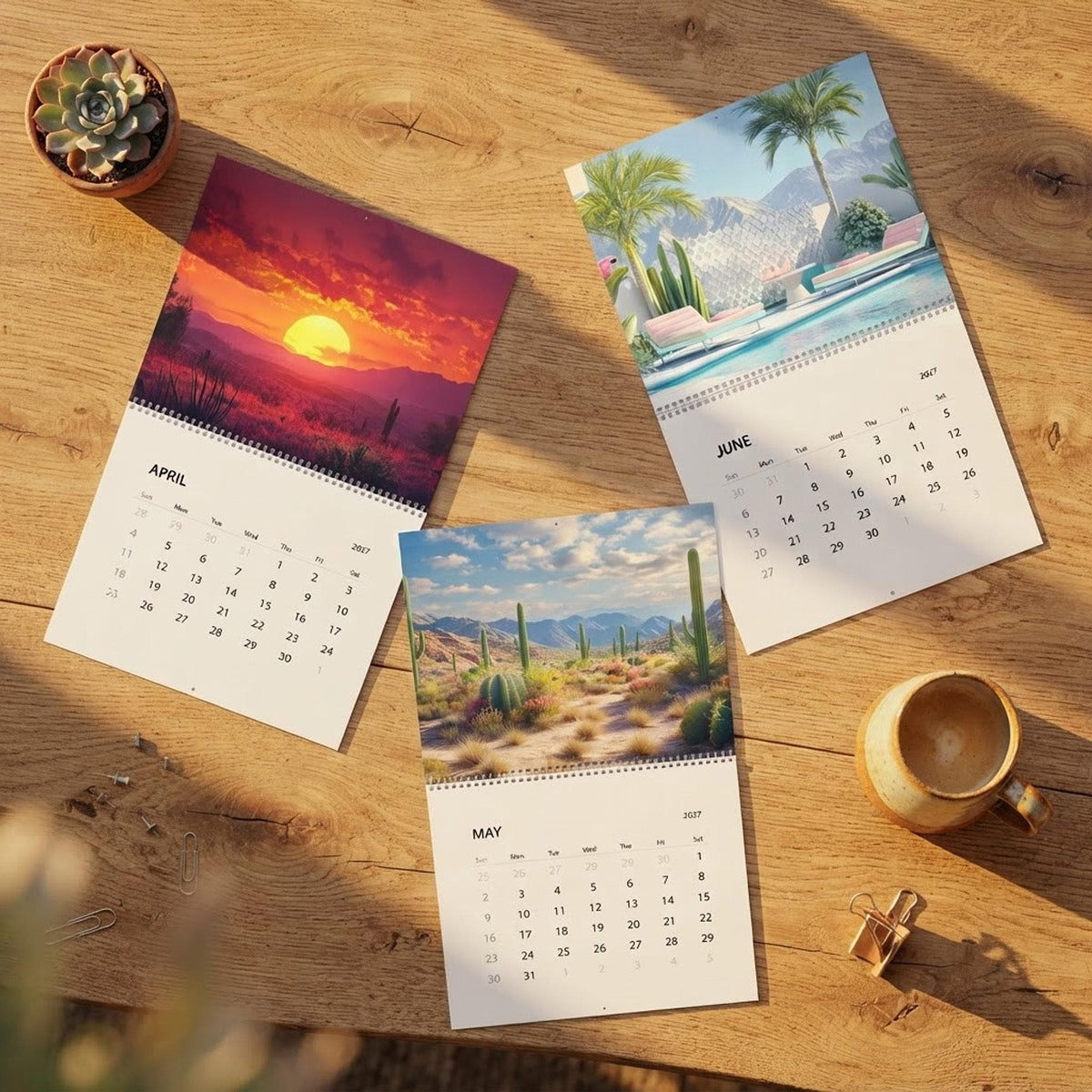 Retro Road Trip Wall Calendar 2027, Wire Bound Scenic Travel