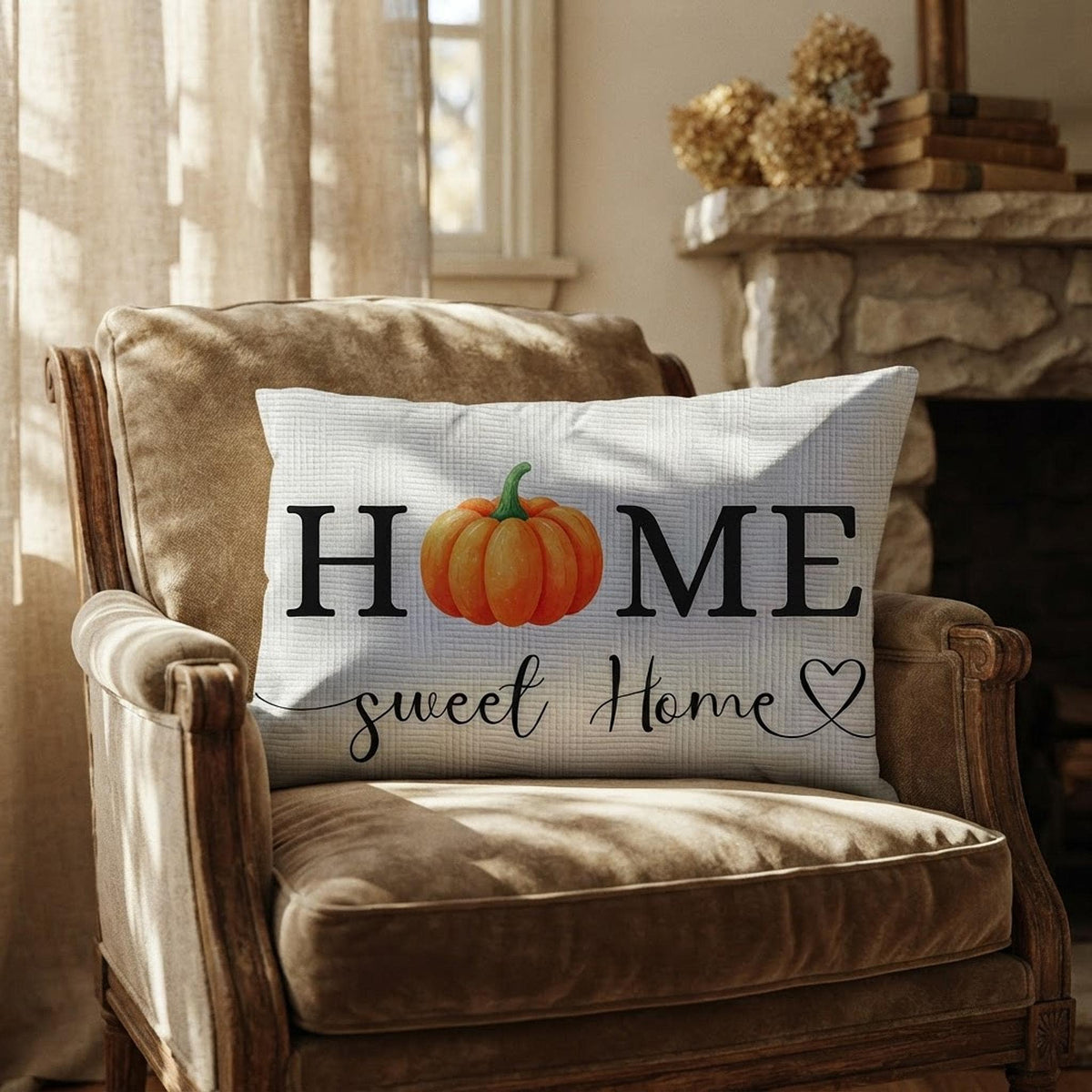 Lumbar Cushion, Fall Polyester Accent with Double-Sided Seasonal Print