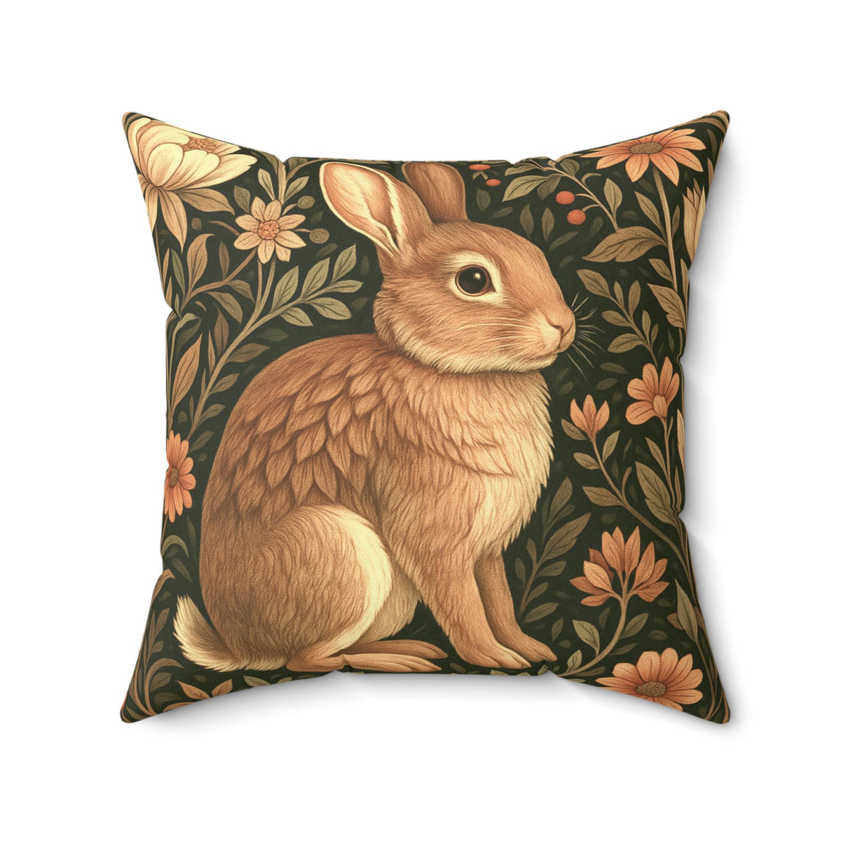 Faux Suede Bunny Pillow Cover, Double-Sided Print with Polyester Insert