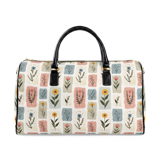 Floral Leather Travel Bag