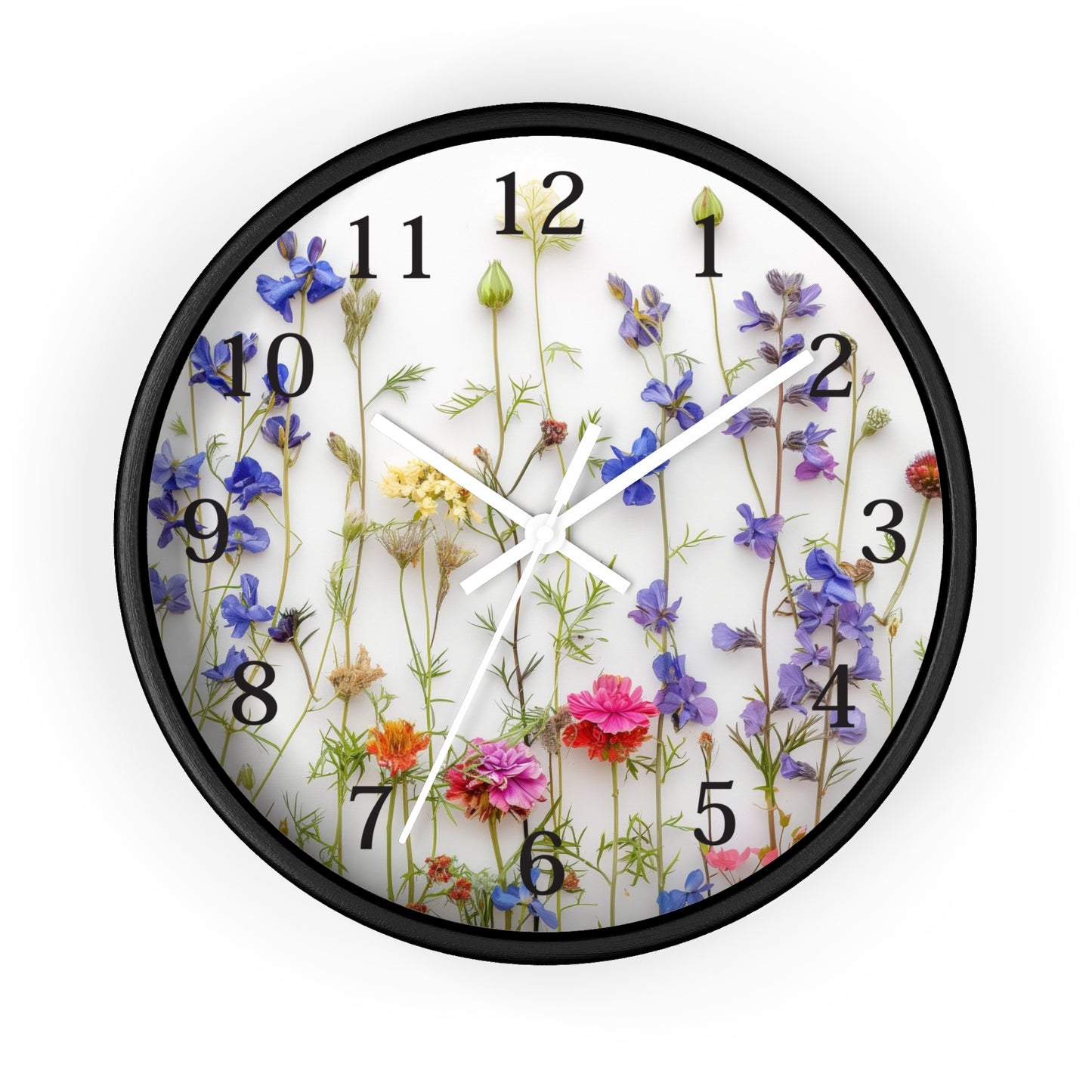 Floral Minimal Wall Clock | Modern Round Home Decor Clock