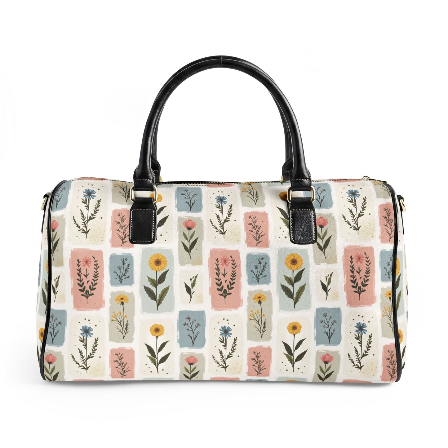 Floral Leather Travel Bag