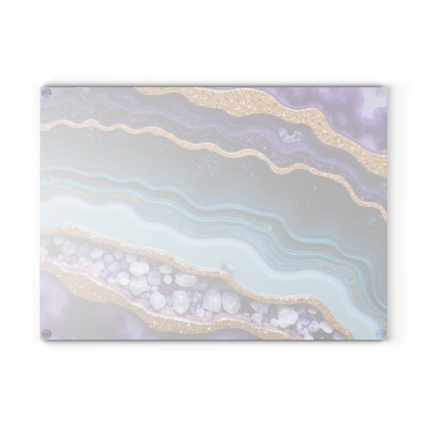 Purple Agate Geode Inspired Glass Cutting Board
