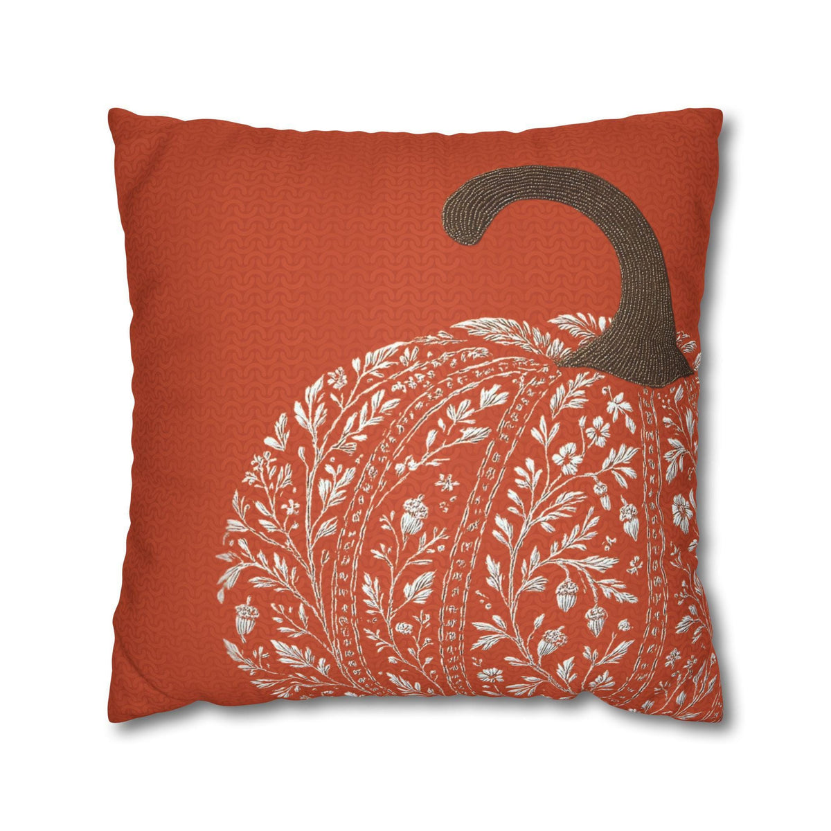 Autumn Pumpkin Square Pillowcase, Faux Suede Double-Sided Print with Concealed Zipper