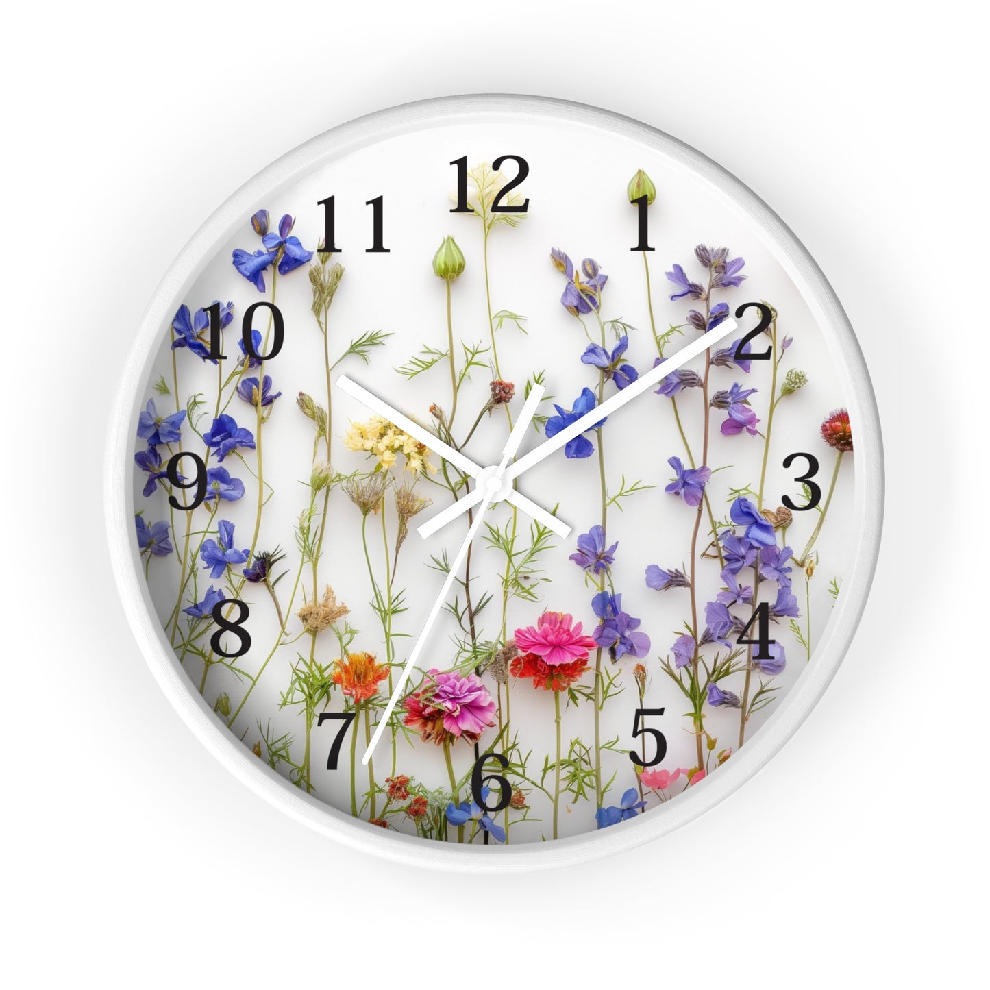Floral Minimal Wall Clock | Modern Round Home Decor Clock