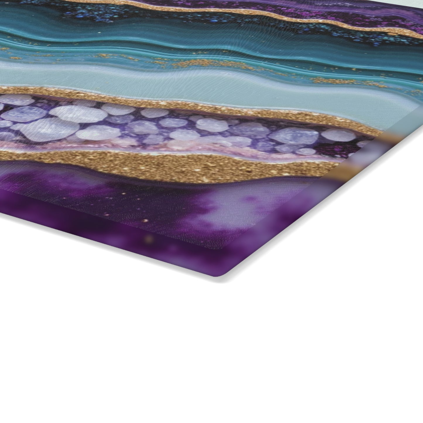 Purple Agate Geode Inspired Glass Cutting Board