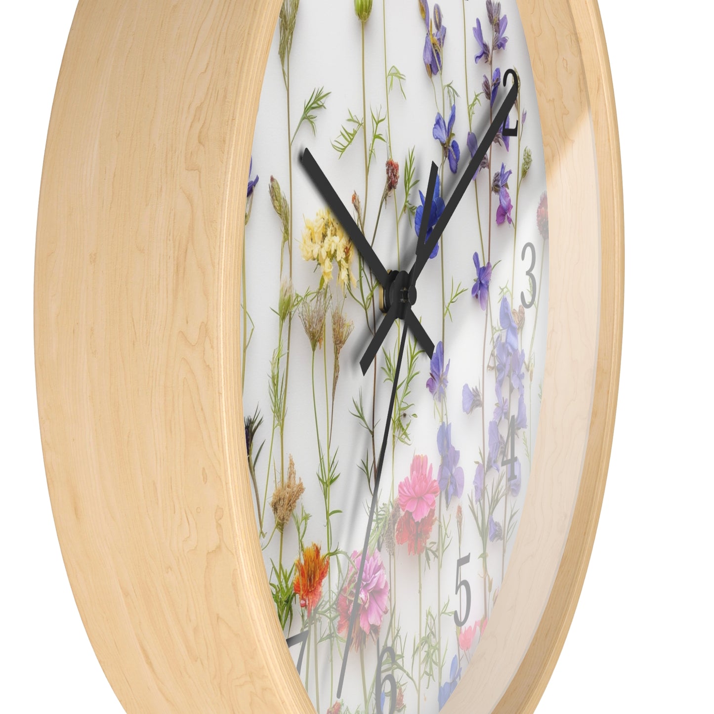 Floral Minimal Wall Clock | Modern Round Home Decor Clock