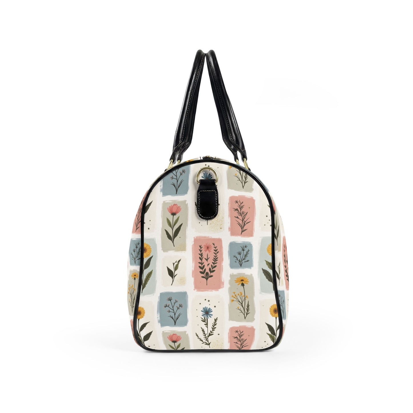 Floral Leather Travel Bag