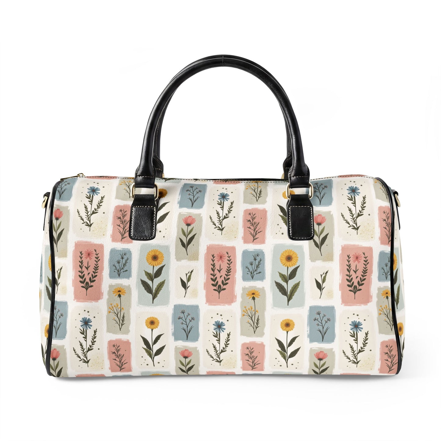 Floral Leather Travel Bag