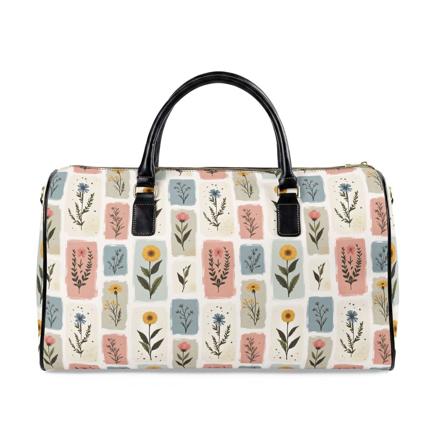 Floral Leather Travel Bag