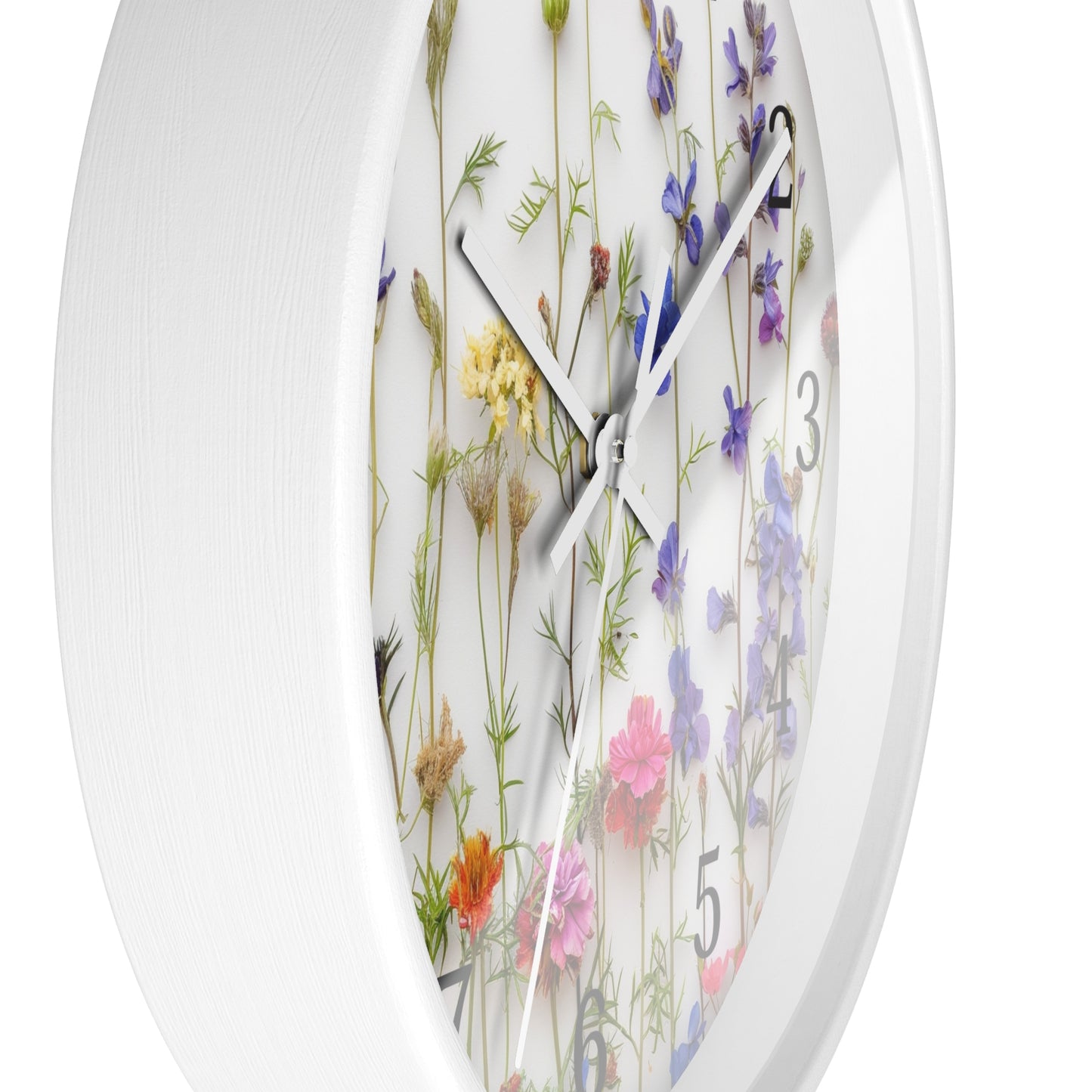 Floral Minimal Wall Clock | Modern Round Home Decor Clock