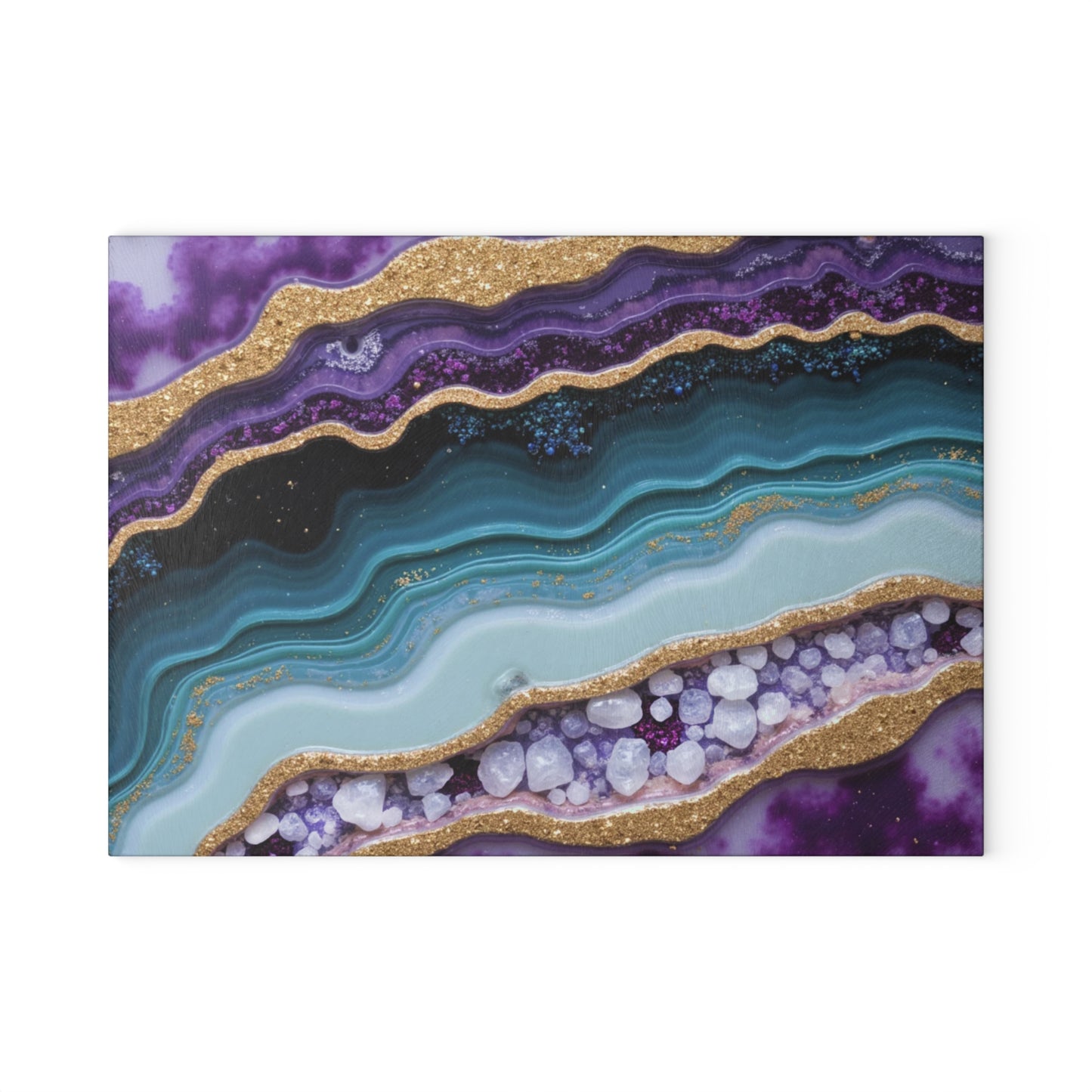 Purple Agate Geode Inspired Glass Cutting Board