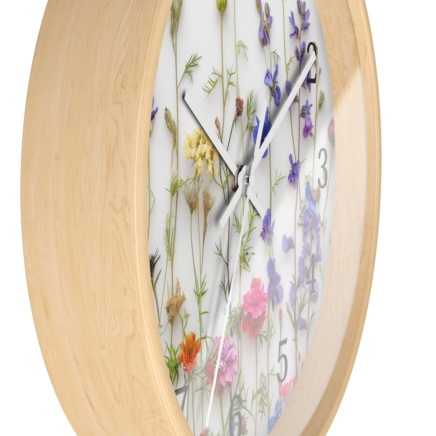 Floral Minimal Wall Clock | Modern Round Home Decor Clock
