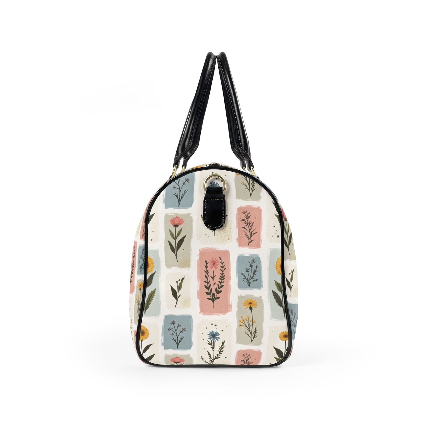 Floral Leather Travel Bag
