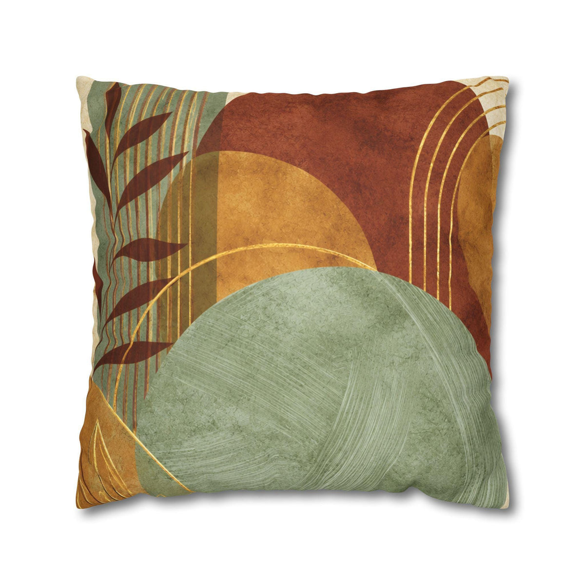 Earth Tone Decor Faux Suede Sunset Pillowcase, Double-Sided Square Cushion