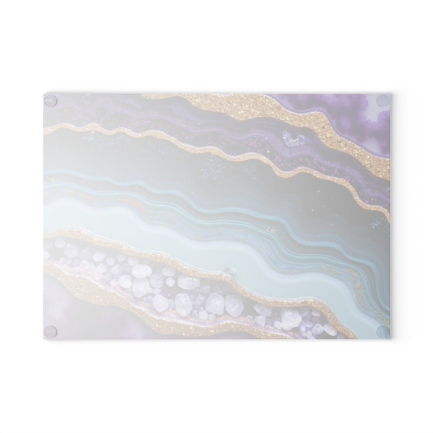 Purple Agate Geode Inspired Glass Cutting Board