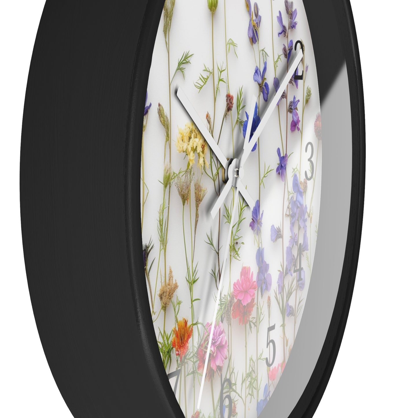 Floral Minimal Wall Clock | Modern Round Home Decor Clock