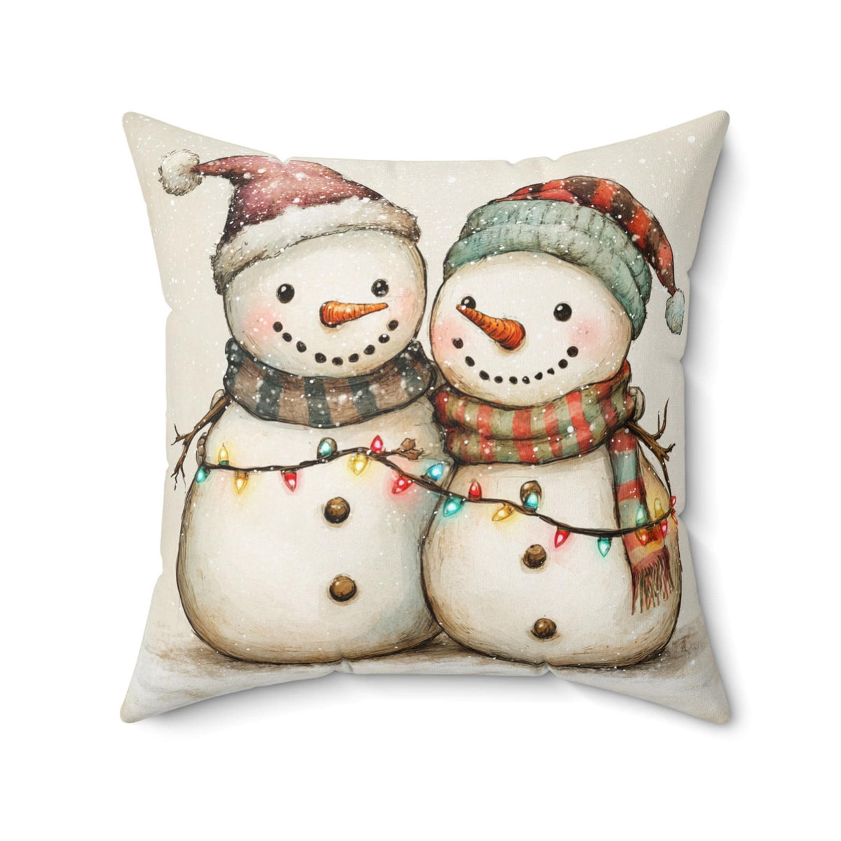 Snowman Pillow, Double-Sided Polyester Christmas Cushion in 4 Sizes