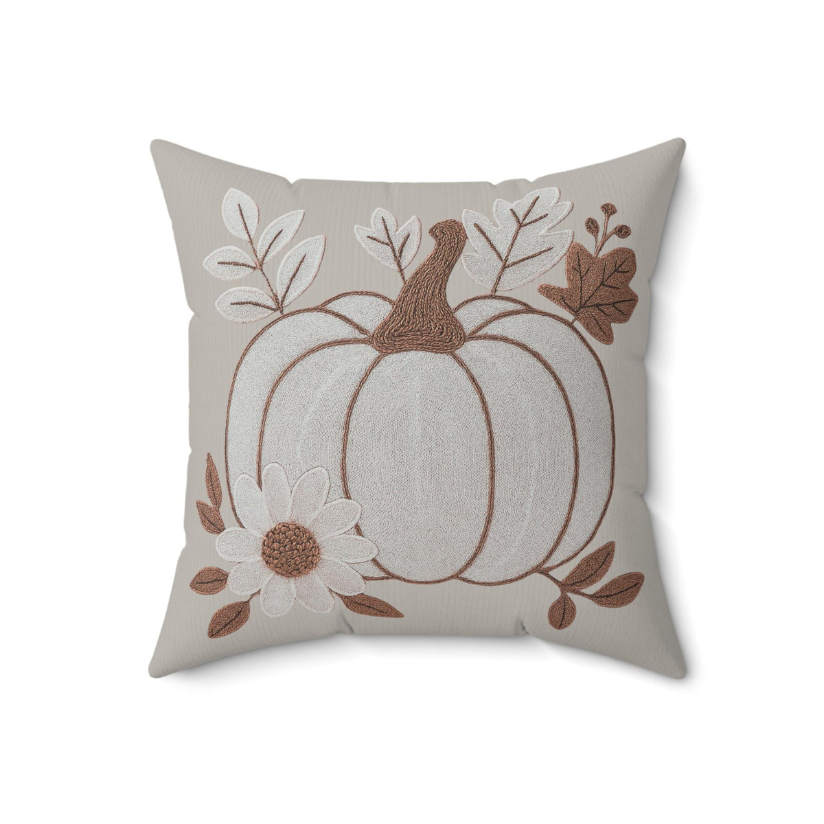 Zippered Washable Pumpkin Pillow, Faux Suede Double-Sided Print with Concealed Closure