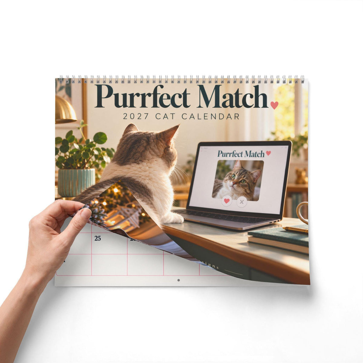 Purrfect Match Wall Calendar | 2027 Cat Photos, Monthly Planner