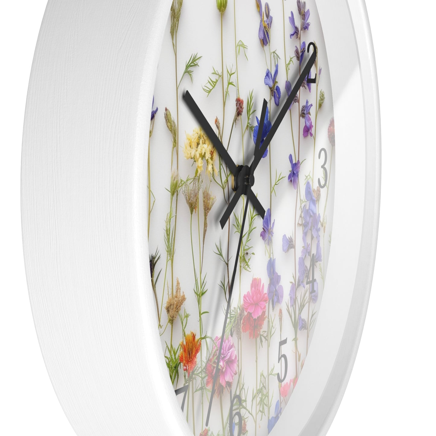 Floral Minimal Wall Clock | Modern Round Home Decor Clock