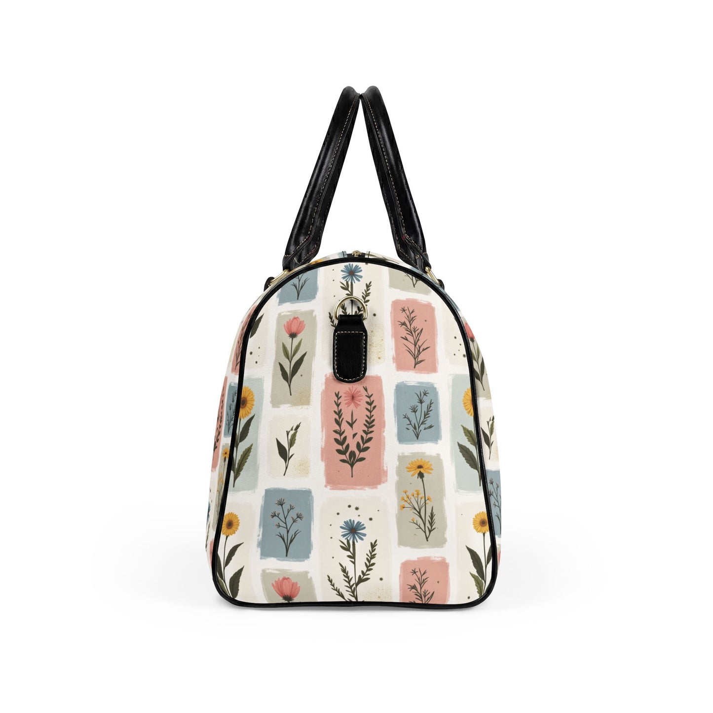 Floral Leather Travel Bag