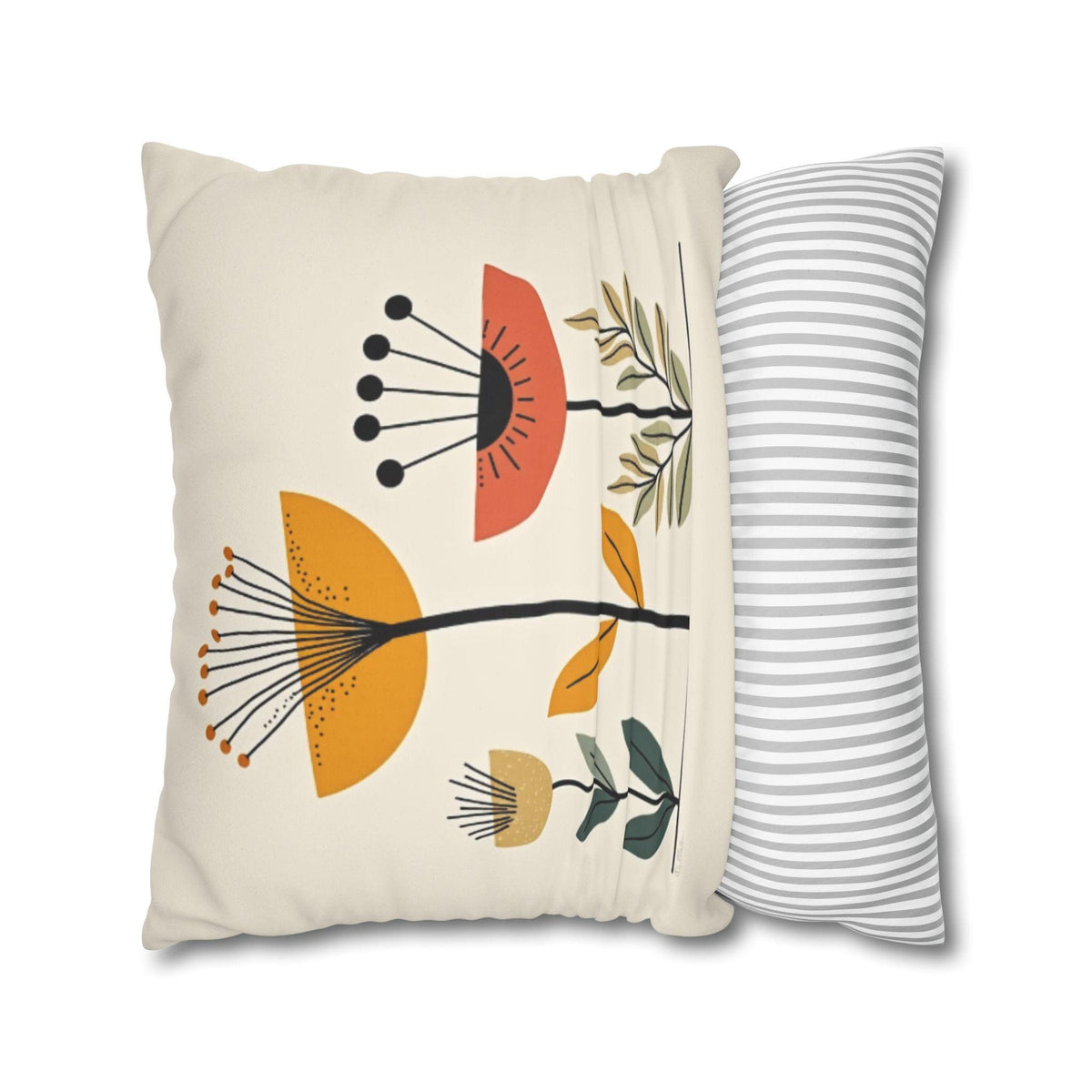 Retro Dandelion Floral Mid Century Boho Throw Pillowcase