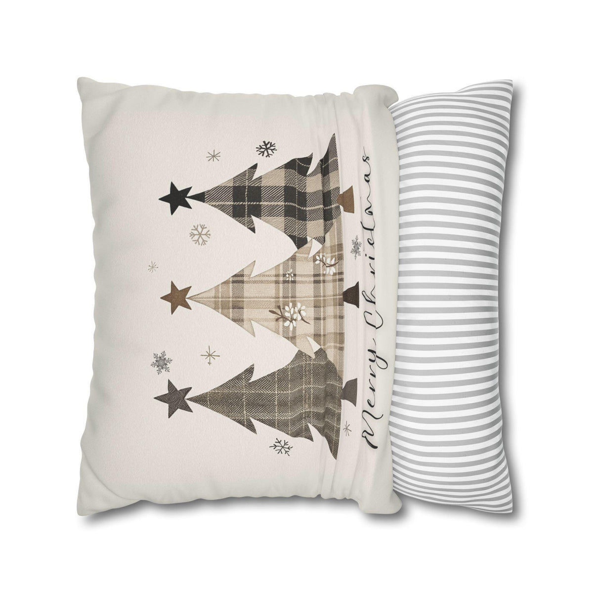 Festive Christmas Tree Faux Suede Pillowcase - Holiday Home Decor Accent for Cozy Winter Celebrations