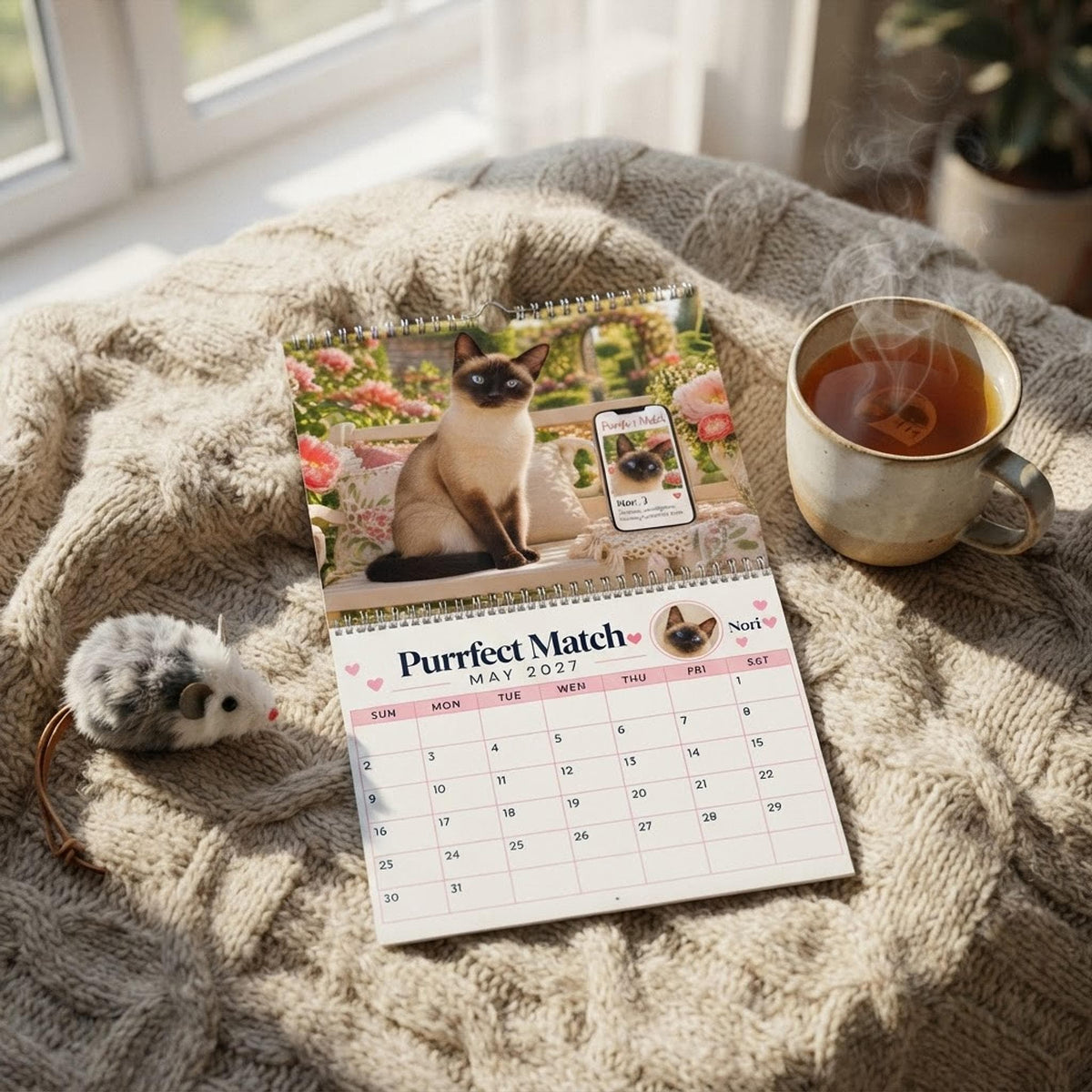 Purrfect Match Wall Calendar | 2027 Cat Photos, Monthly Planner