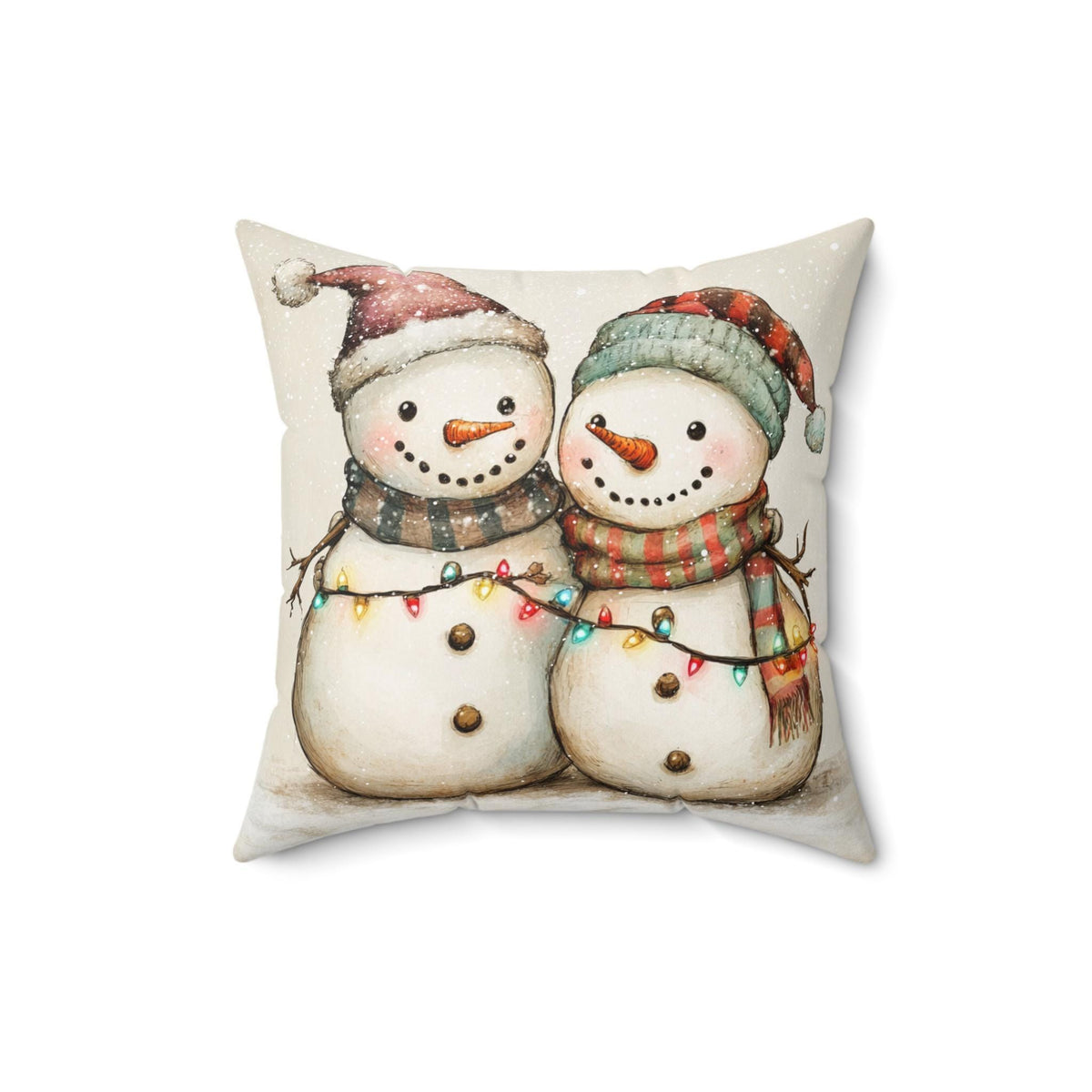 Snowman Pillow, Double-Sided Polyester Christmas Cushion in 4 Sizes