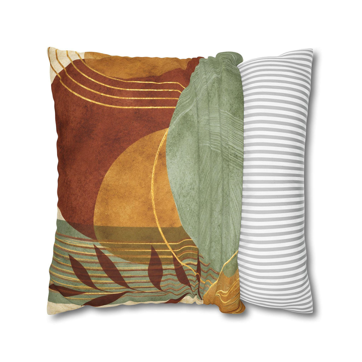 Earth Tone Decor Faux Suede Sunset Pillowcase, Double-Sided Square Cushion