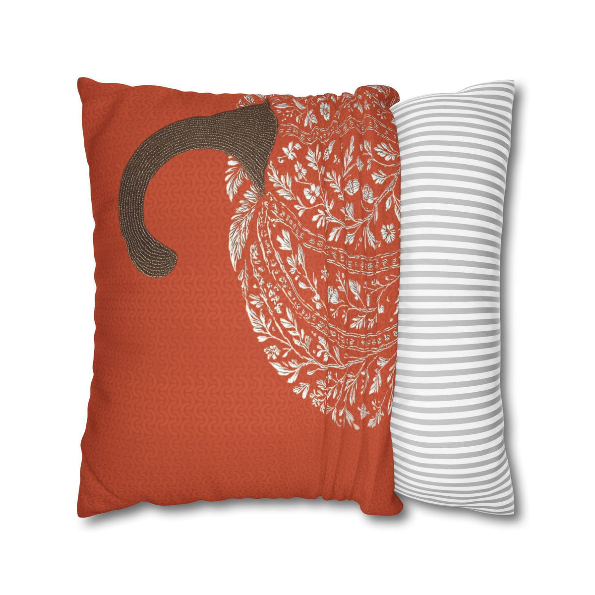 Autumn Pumpkin Square Pillowcase, Faux Suede Double-Sided Print with Concealed Zipper