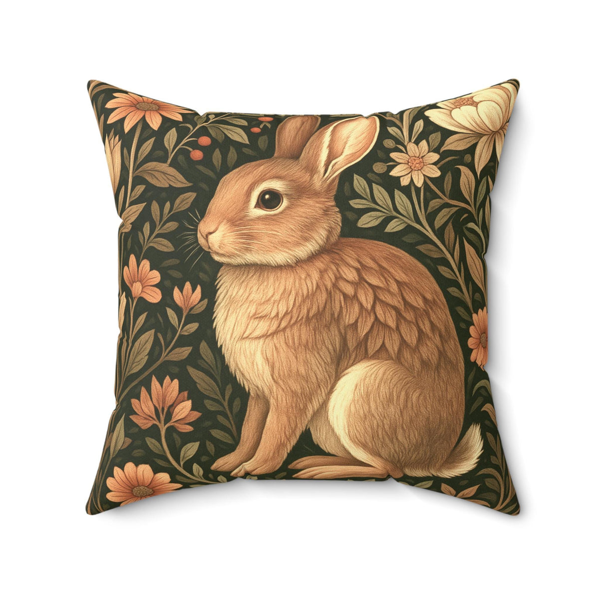 Faux Suede Bunny Pillow Cover, Double-Sided Print with Polyester Insert