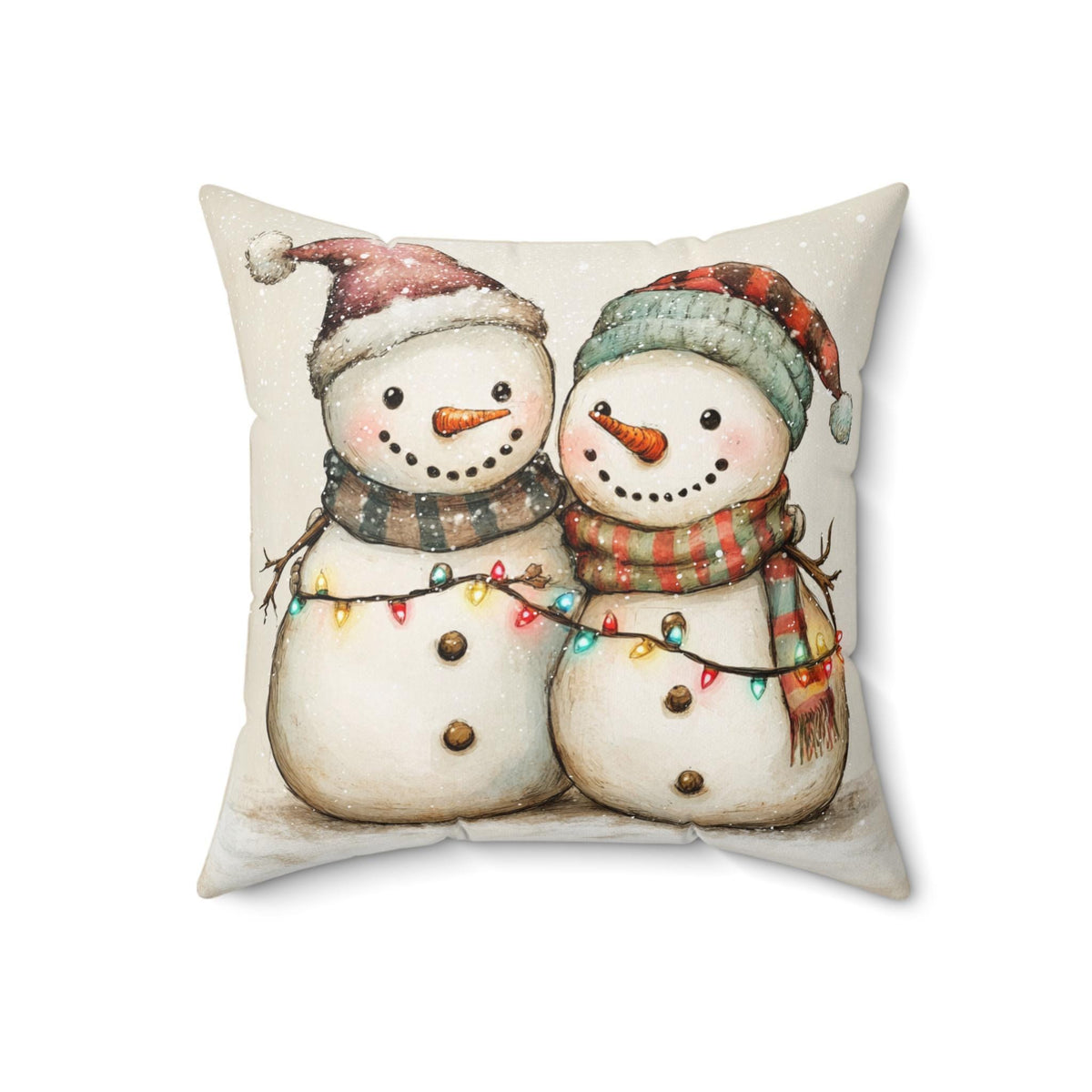 Snowman Pillow, Double-Sided Polyester Christmas Cushion in 4 Sizes