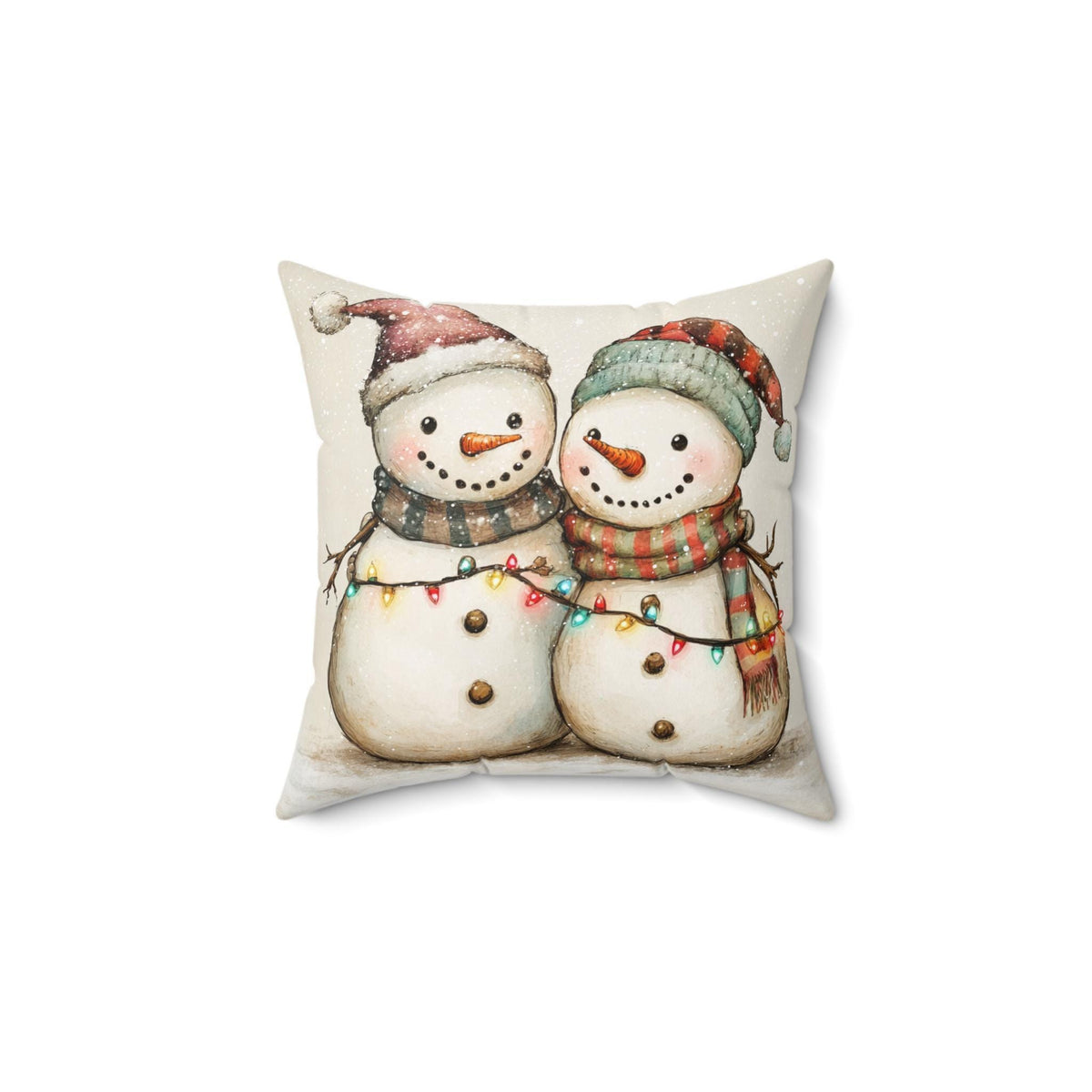 Snowman Pillow, Double-Sided Polyester Christmas Cushion in 4 Sizes