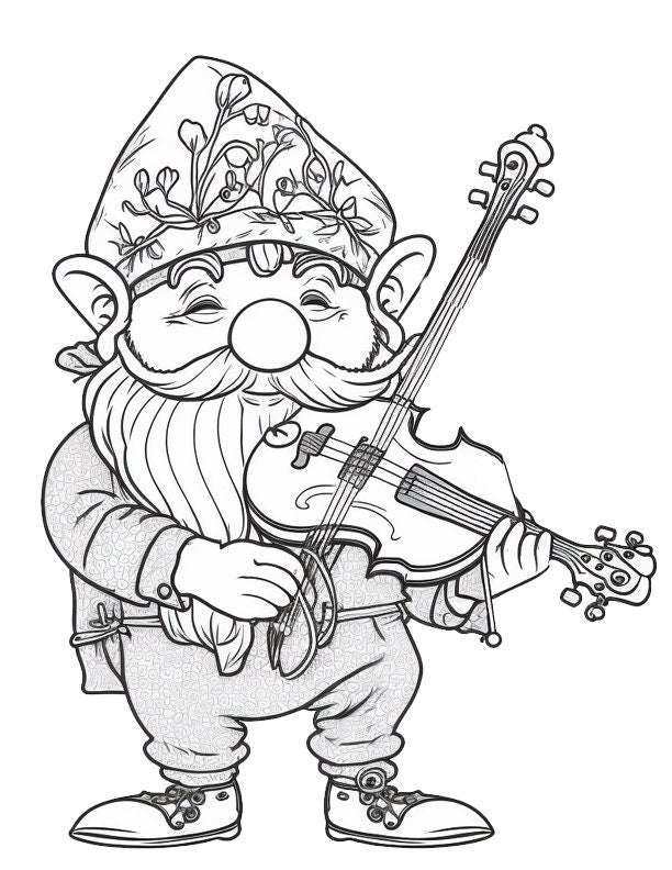 Gnome Coloring Pages Set for Kids - Digital Download