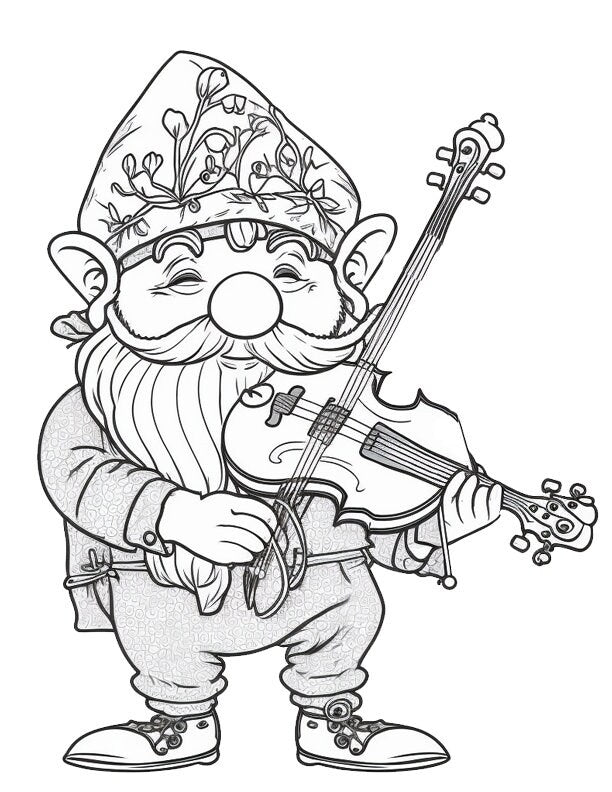 Gnome Coloring Pages Set for Kids - Digital Download