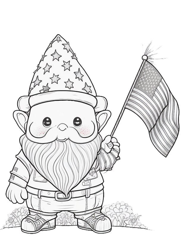 Gnome Coloring Pages Set for Kids - Digital Download