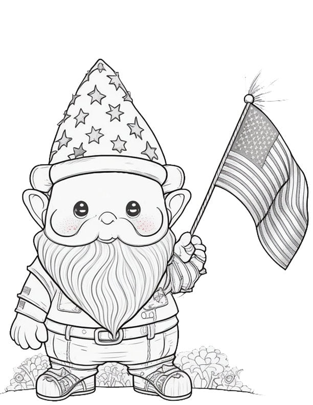 Gnome Coloring Pages Set for Kids - Digital Download