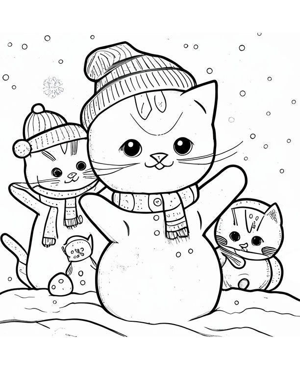 Kitten Cat Coloring Pages with PDF Download, Cute Gift Idea for Kids