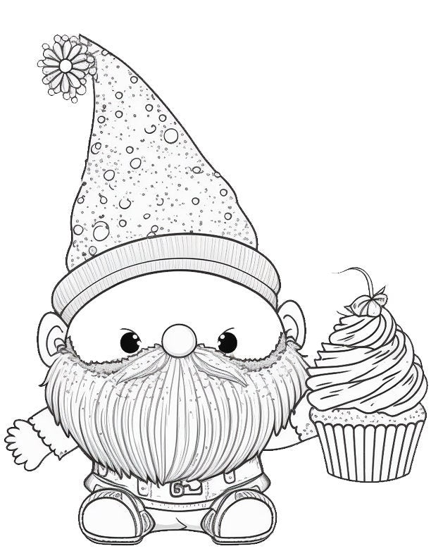 Adorable Gnome Coloring Pages Set for Kids - Digital Download