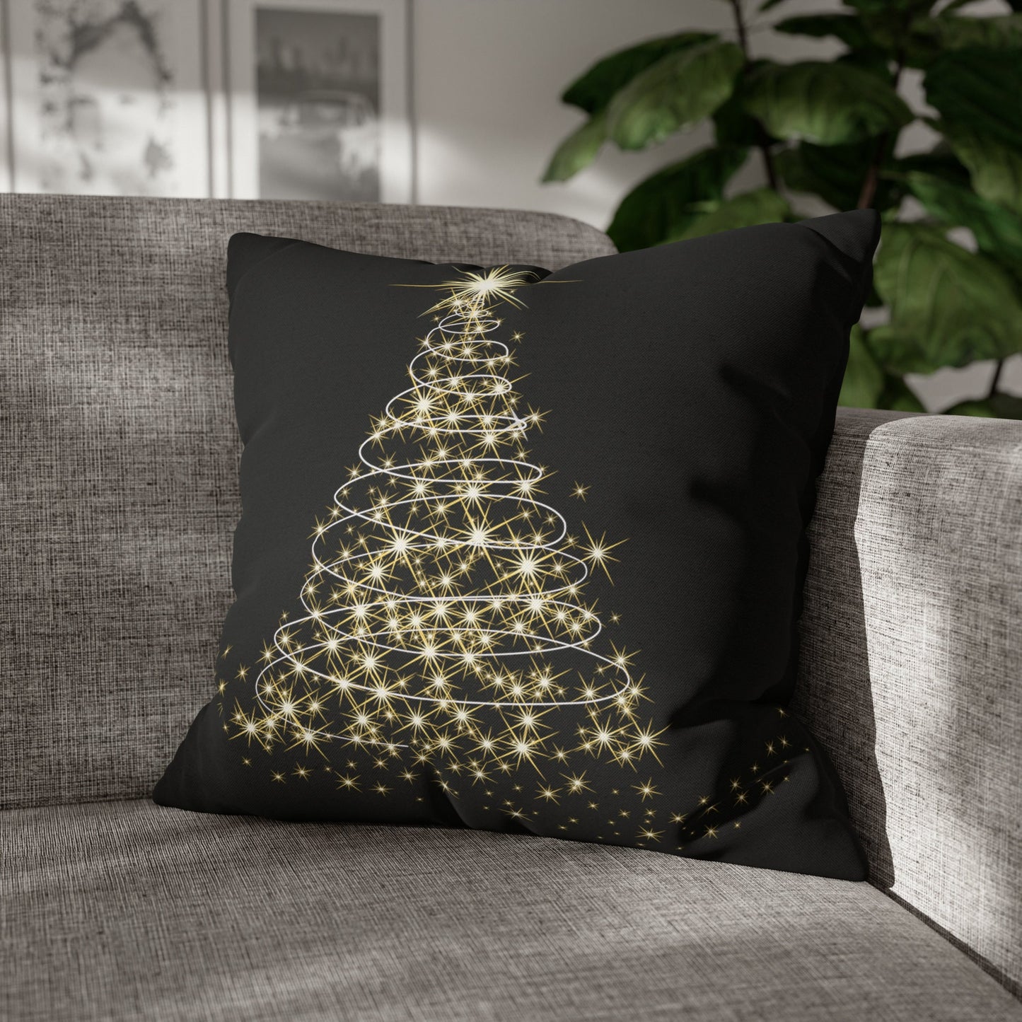 Gold Tree Pillow Case for Christmas Holiday Decor - Perfect Hostess Gift