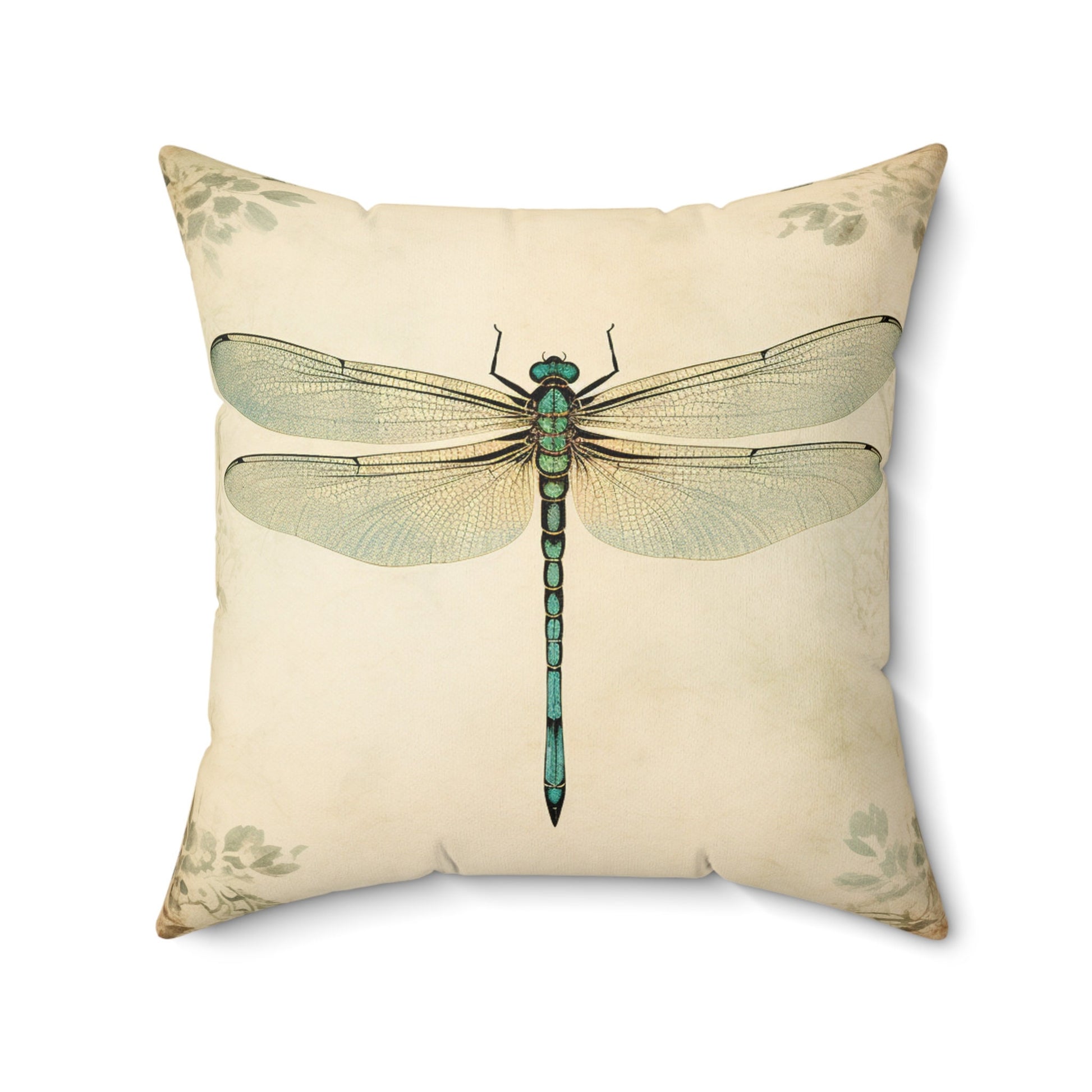 Elegant Dragonfly Design Pillow Cover for Couch or Gift, Chic Beige Minimalist Decor