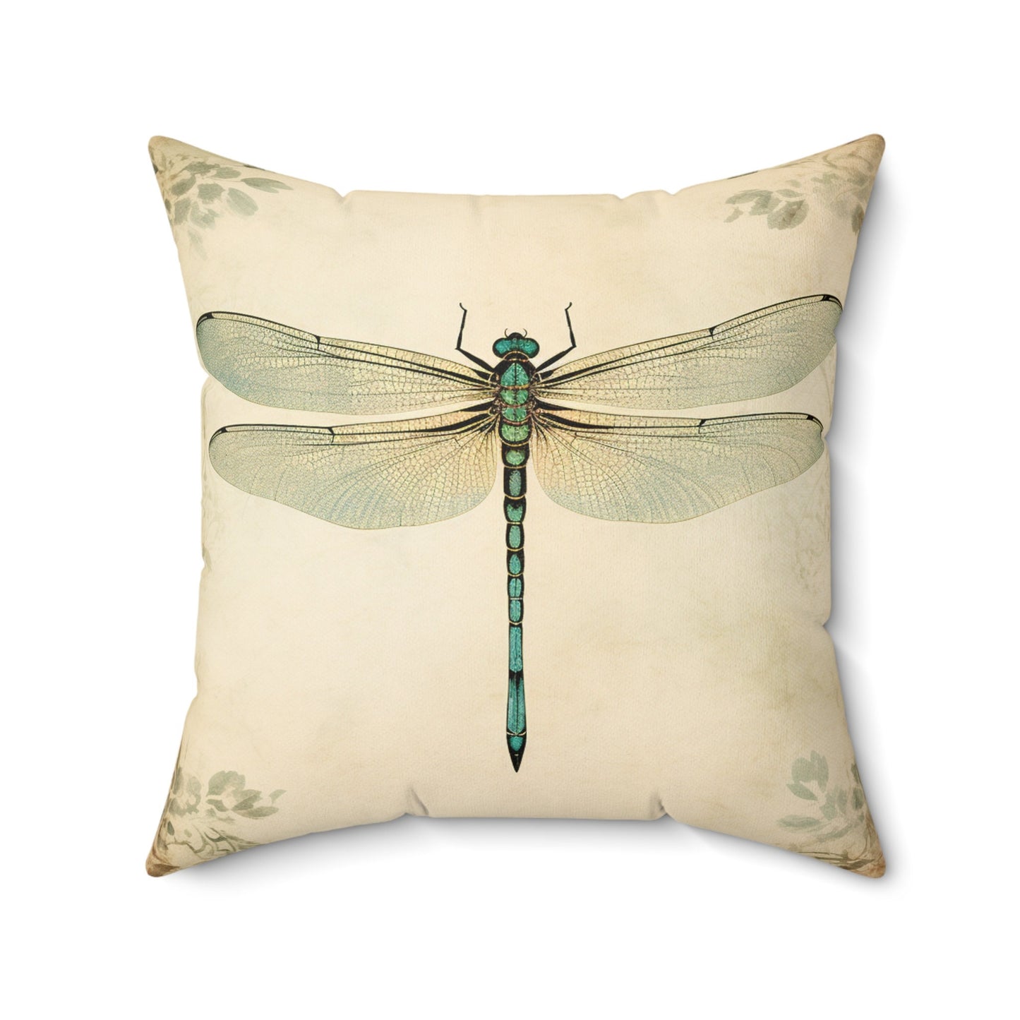 Elegant Dragonfly Design Pillow Cover for Couch or Gift, Chic Beige Minimalist Decor