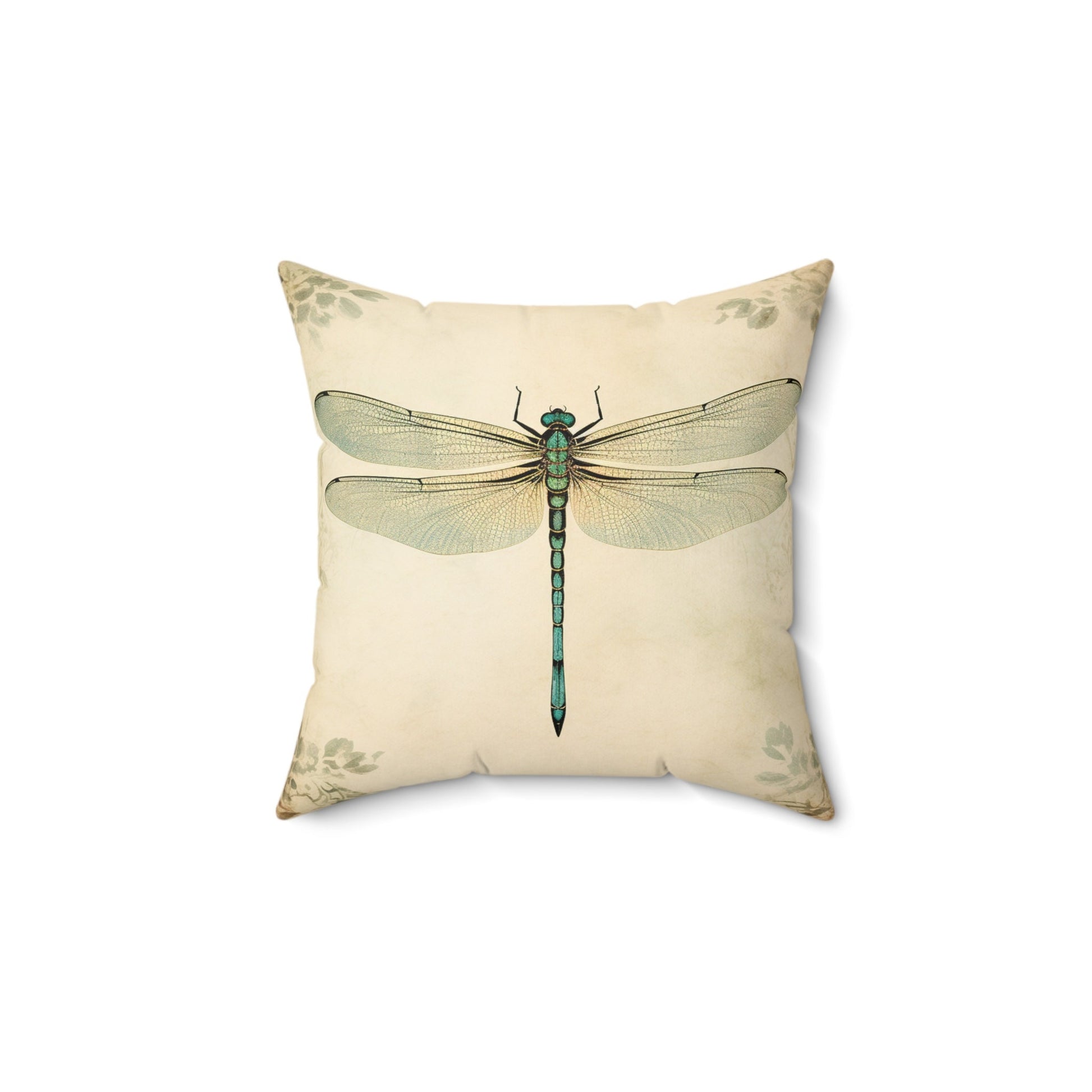 Elegant Dragonfly Design Pillow Cover for Couch or Gift, Chic Beige Minimalist Decor